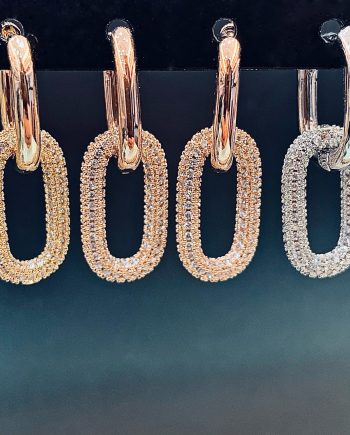 Orecchini ovali con strass