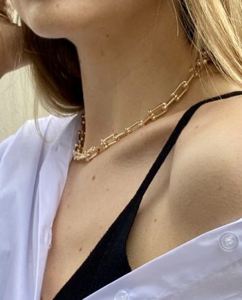 Collana a catena a maglie larghe e sottili con sfere