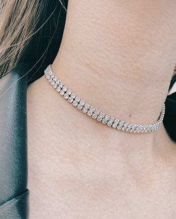Collana con due file di strass