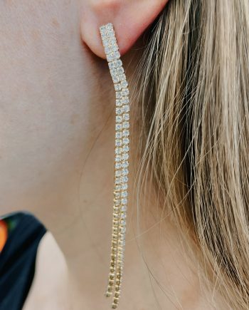 Orecchini con due file di strass