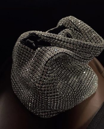 Borsa a secchiello con strass