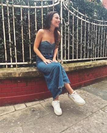 Gonna lunga di jeans colore scuro