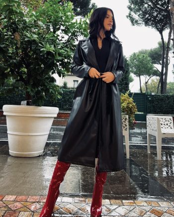Trench in ecopelle nero