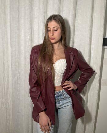 Blazer in ecopelle bordeaux