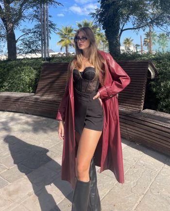 Trench in ecopelle bordeaux