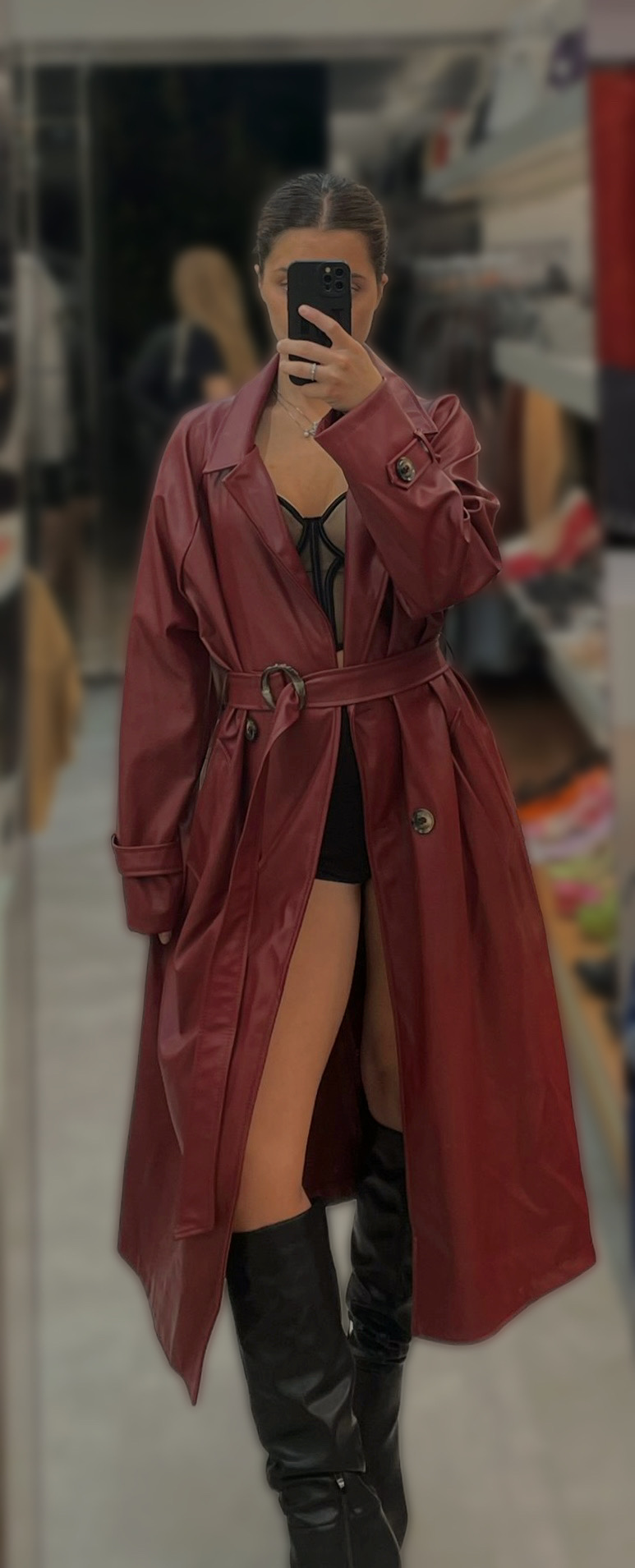 Trench in ecopelle bordeaux