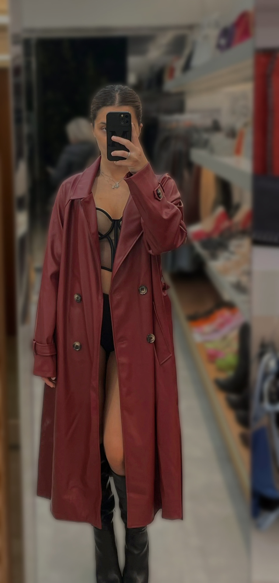 Trench in ecopelle bordeaux