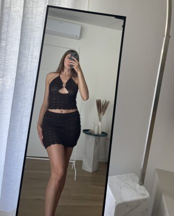 Completo marrone crochet con stella